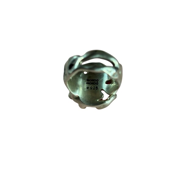 Mondo Mondo Magician Ring Sz 7 β925 Silver Red Glass Y2K Avant Garde Bold Witchy - Picture 6 of 8